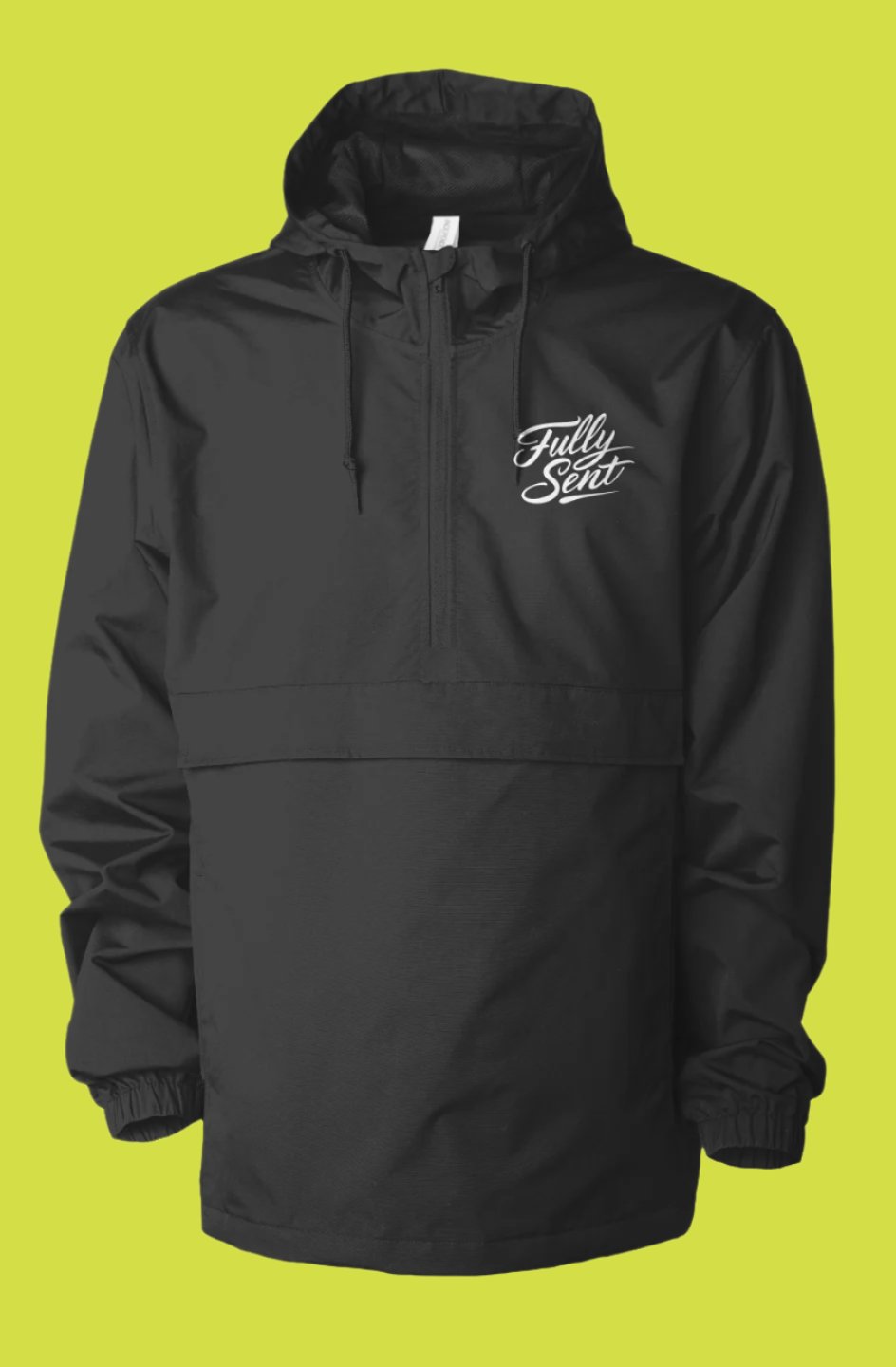 Fully Sent - Black Water Resistant Anorak Jacket