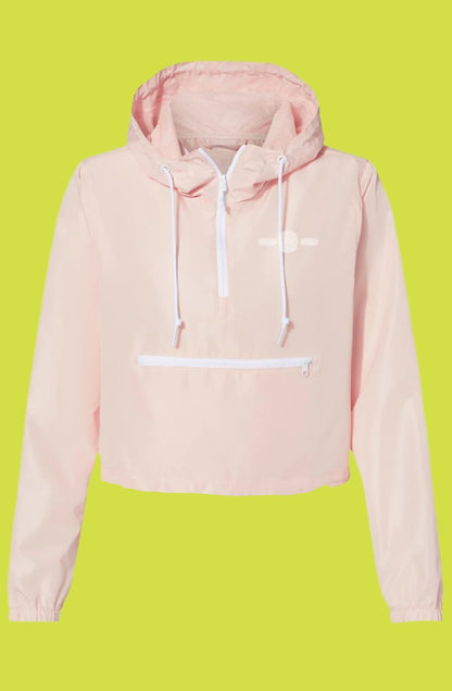 Carve Collective Fingerprint Design Lightweight Crop Jacket (Blush)