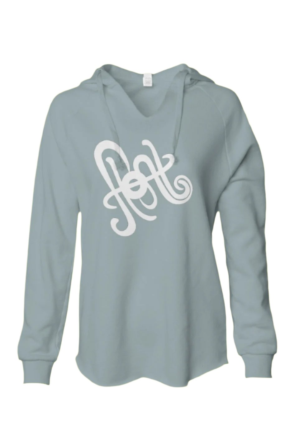 Carve Collective "Float" Backbone Design Women’s California Wave Wash Hooded Pullover (SAGE)