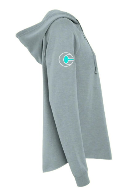 Carve Collective "Float" Backbone Design Women’s California Wave Wash Hooded Pullover (SAGE)
