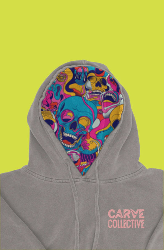 Carve Collective OW Splatter Independent Pigment Dyed Hoodie w/ Inlay Hood Design