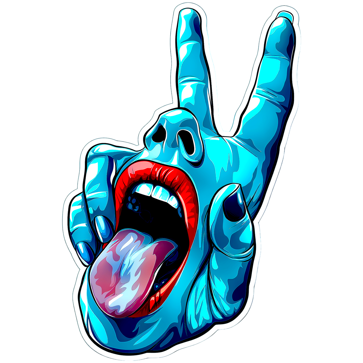 Blue Screaming Hand parody vinyl sticker
