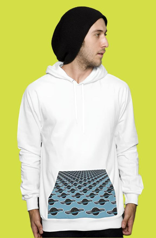 Float Gear Pint Forever Patterned Kangaroo Pocket pullover hoody (White)