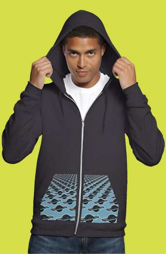 Float Gear Pint Patterned Pockets - zip hoody (Dark Grey)