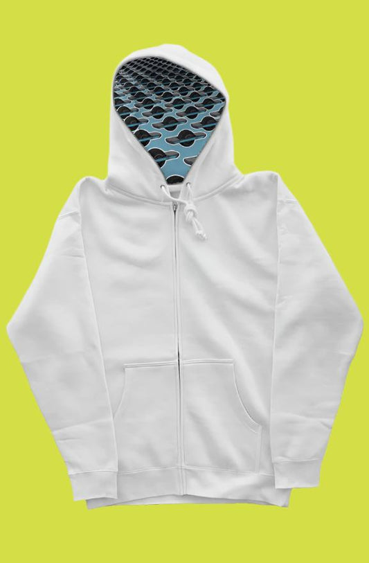 Float Gear Pint Patterned Hood - independent zip hoody (white)