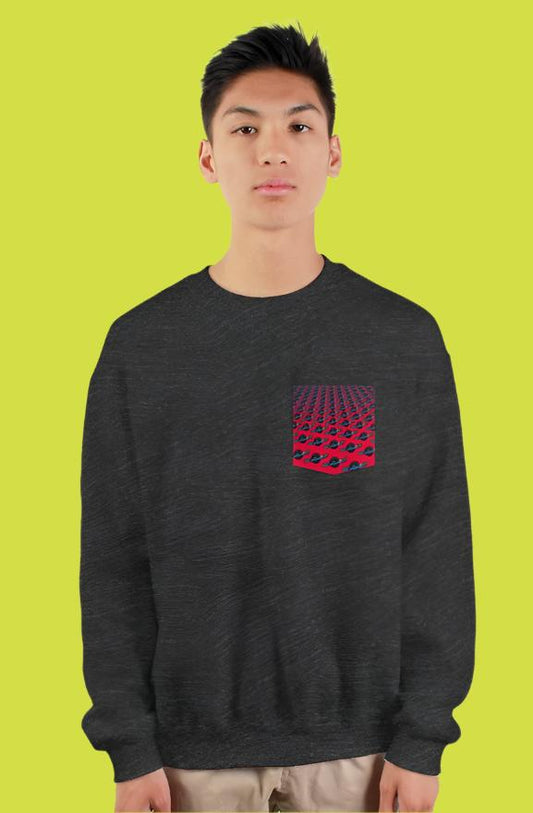 Float Gear XR Forever Patterned Pocket gildan heavy crewneck sweatshirt (Grey)